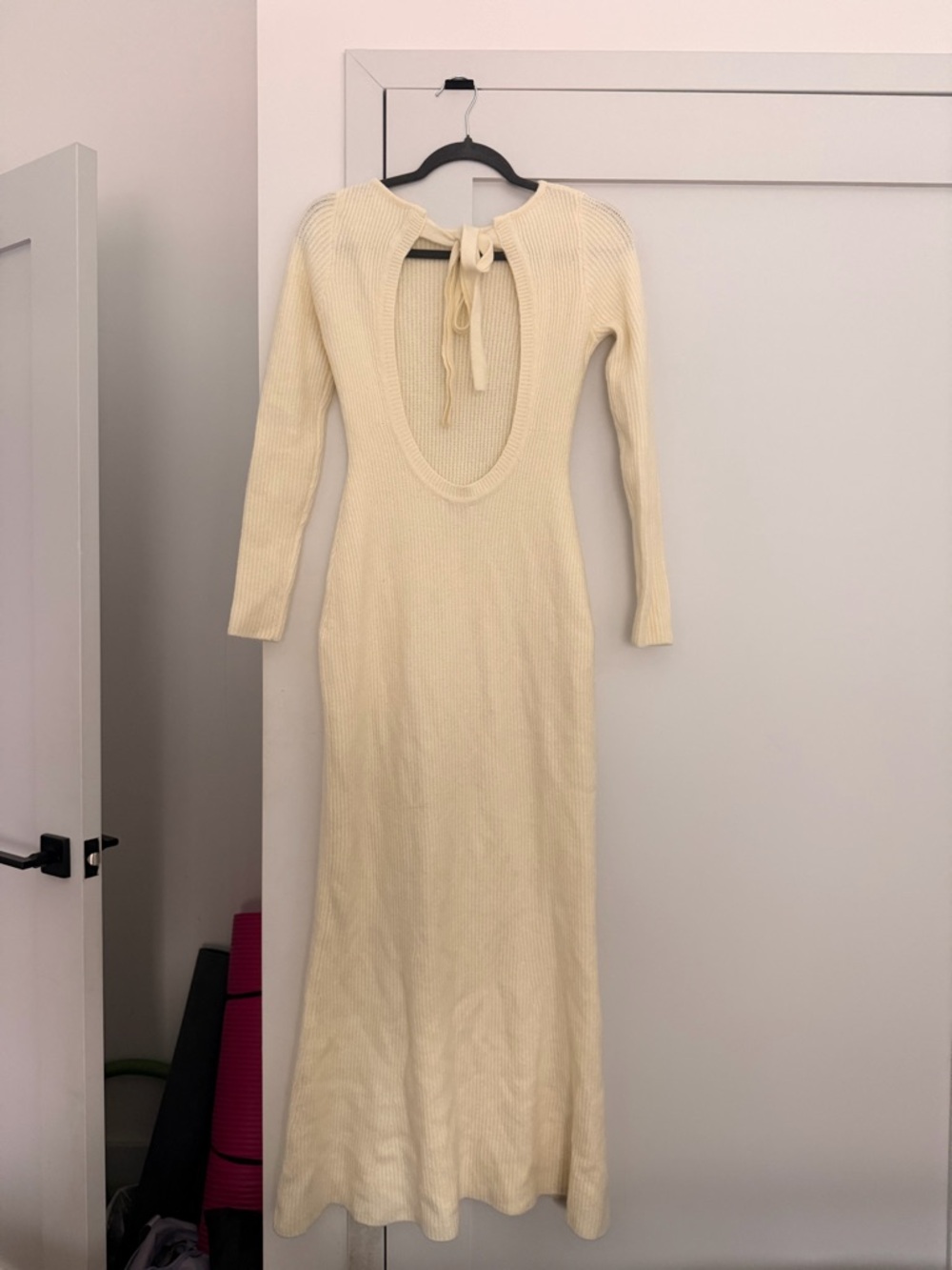 Meshki Long Sleeve Ribbed Maxi Dress in Cream - Picture 4 of 4